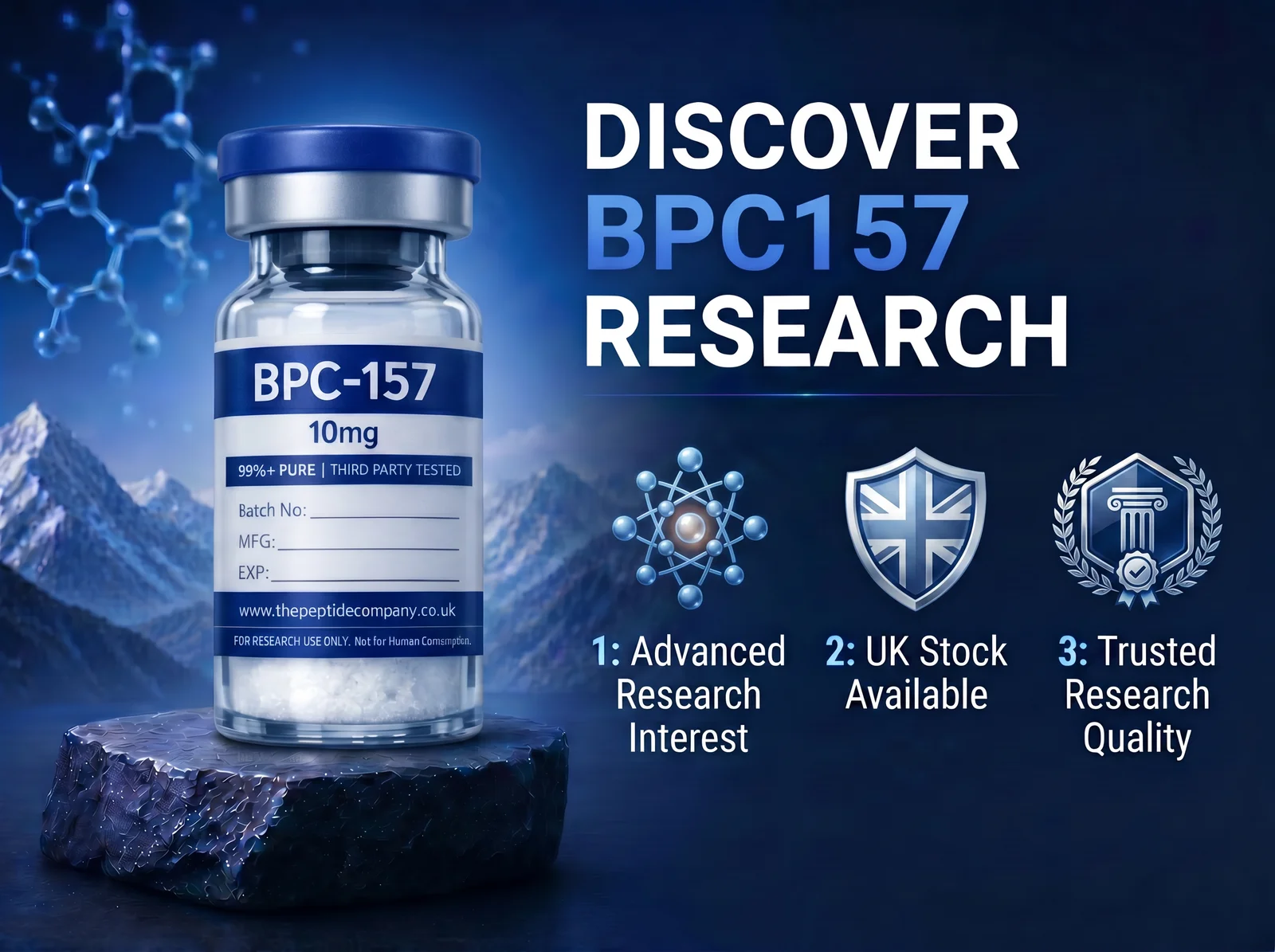 Premium research peptide vial