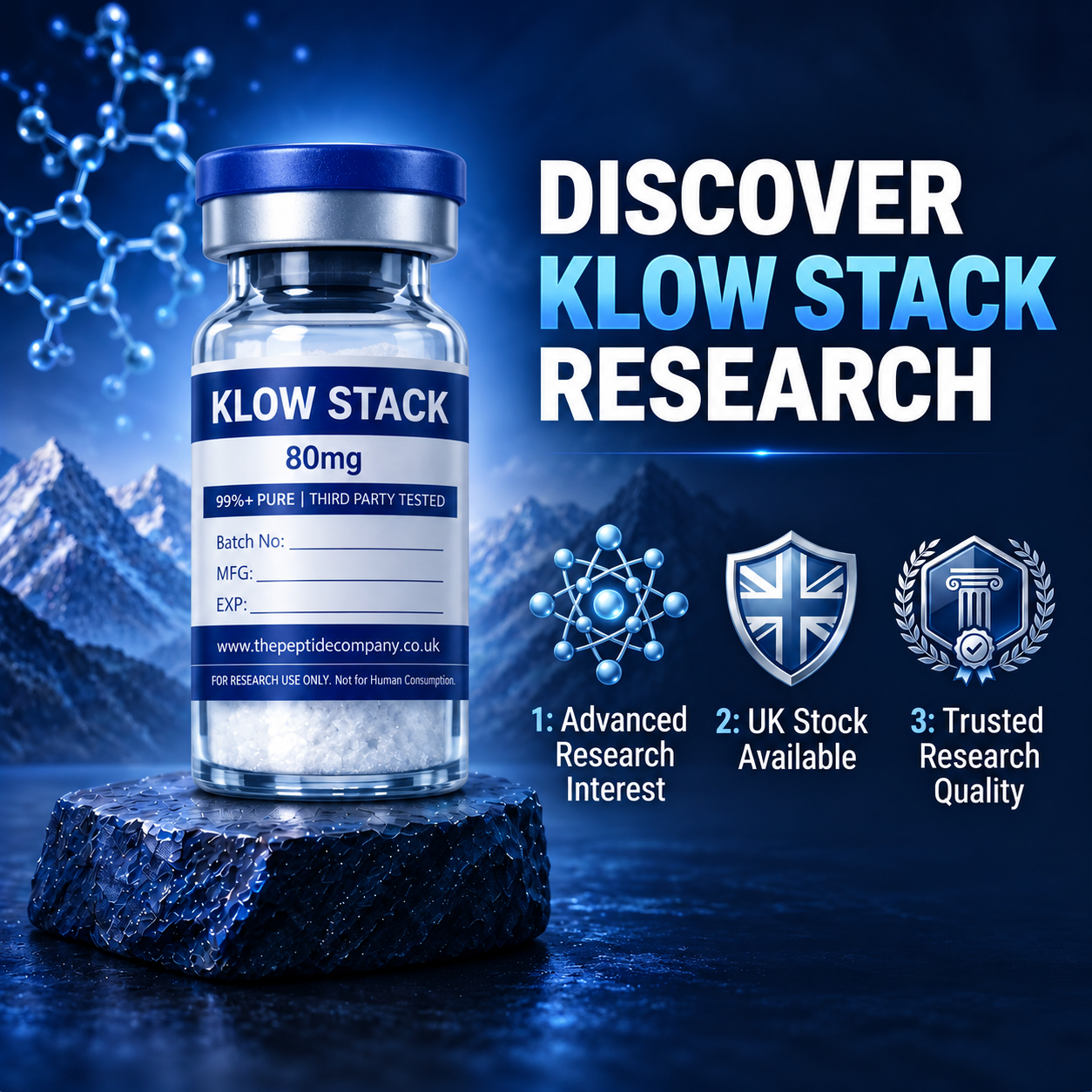 Premium research peptide vial